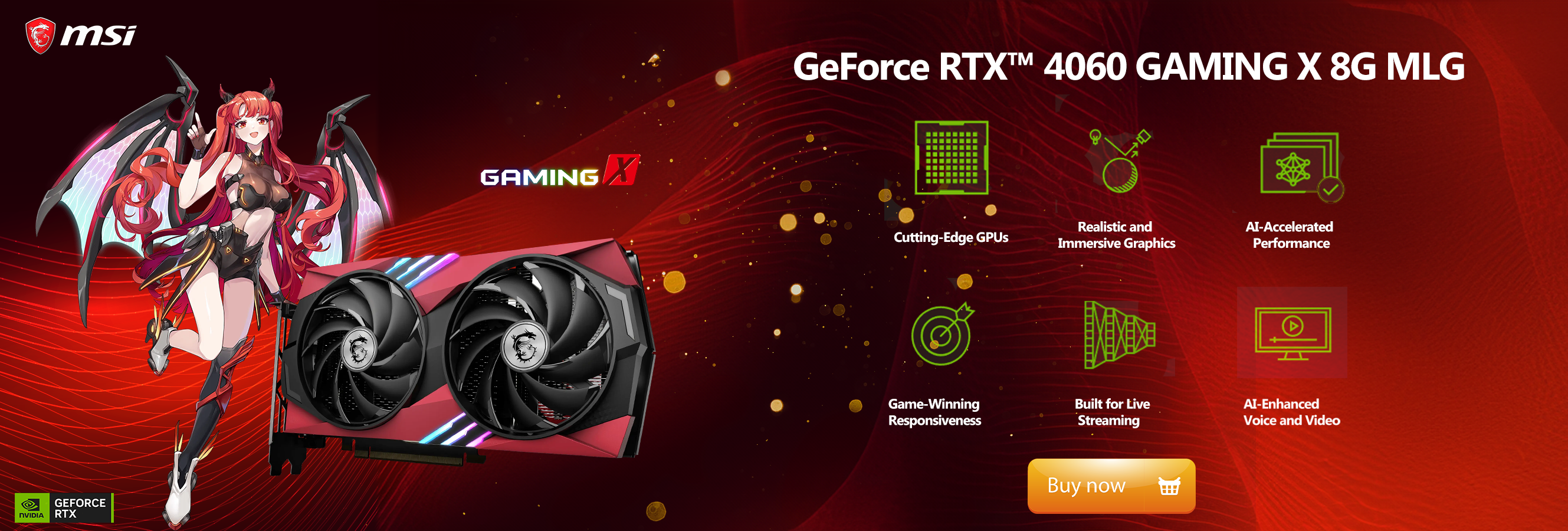 MSI GeForce RTX 4060 Gaming X 8G MLG 8GB GDDR6